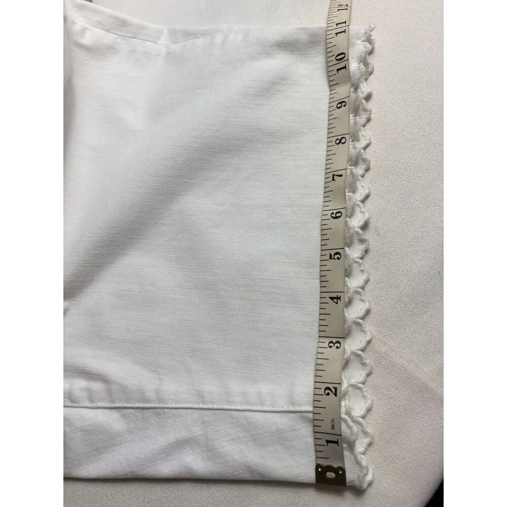 NYDJ White Denim Women's Shorts Scalloped Hemline Bermuda Style Size 18 - Picture 6 of 6